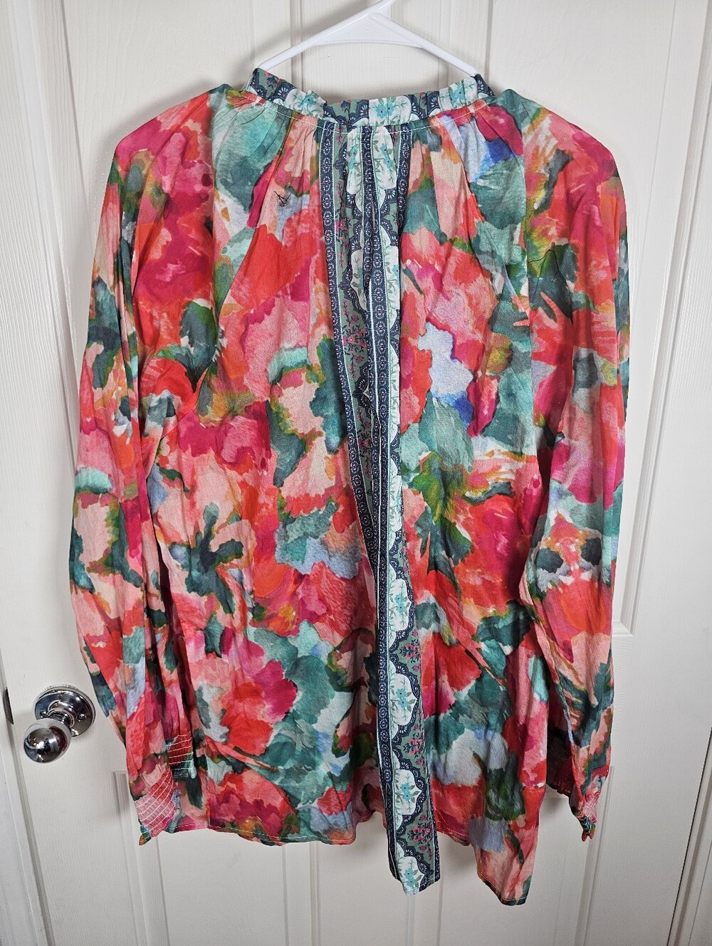 Soft Surroundings Colorful Spring Long Sleeve Top Lightweight Size 1x - Picture 6 of 7